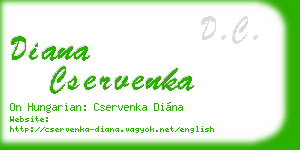 diana cservenka business card